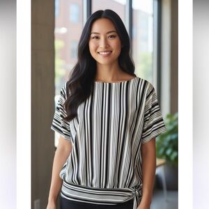 Items brand Striped Black and White Women's Top